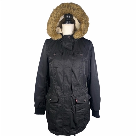 Levi's Jackets & Blazers - LEVI’S Faux Fur Trim Sherpa Lined Parka Coat